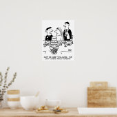 Bruiloftsreceptie Bruidegom heeft een Dartswedstri Poster (Keuken)