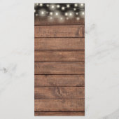 Bruiloftsreceptie Dank U Rustieke Plaatskaart Menu (Achterkant)