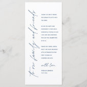 Bruiloftsreceptie Diner Modern Bedankkaart Programmakaart (Voorkant)
