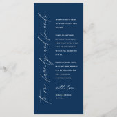 Bruiloftsreceptie Diner Modern Bedankkaart Programmakaart (Voorkant)