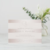 Bruiloftsreceptie | Elegante Moderne Parelroze Informatiekaartje (Staand voorkant)