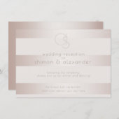 Bruiloftsreceptie | Elegante Moderne Parelroze Informatiekaartje (Voorkant / Achterkant)