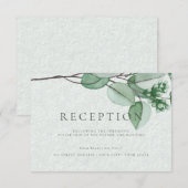 Bruiloftsreceptie | Elegante waterverf Eucalyptus Informatiekaartje (Voorkant / Achterkant)