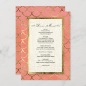 Bruiloftsreceptie formeel diner Art Deco schelp Kaart (Voorkant / Achterkant)