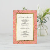 Bruiloftsreceptie formeel diner Art Deco schelp Kaart (Staand voorkant)