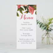 Bruiloftsreceptie gast diner menu (Staand voorkant)