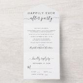 Bruiloftsreceptie 'Happily Ever After' All In One Uitnodiging (Binnen)
