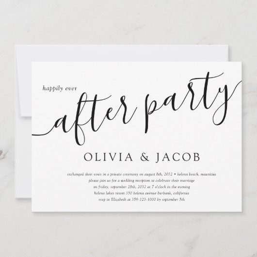 Bruiloftsreceptie Happily Ever After Party Kaart (Voorkant)