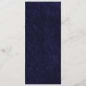 Bruiloftsreceptie in Navy Blauw Wit Schrift Menu (Achterkant)