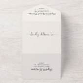 Bruiloftsreceptie Menu Keuze Cream All In One Uitnodiging (Buitenkant)