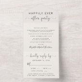 Bruiloftsreceptie Menu Keuze Cream All In One Uitnodiging (Binnen)