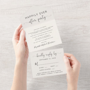Bruiloftsreceptie Menu Keuze Cream All In One Uitnodiging