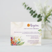 Bruiloftsreceptie met wilde bloemen informatiekaartje (Staand voorkant)