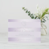 Bruiloftsreceptie | Monogram met Lilac glinsterend Informatiekaartje (Staand voorkant)