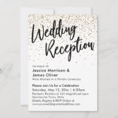 Bruiloftsreceptie, Nep gouden glitterconfetti Kaart (Voorkant)