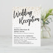 Bruiloftsreceptie, Nep gouden glitterconfetti Kaart (Staand voorkant)