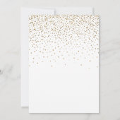 Bruiloftsreceptie, Nep gouden glitterconfetti Kaart (Achterkant)