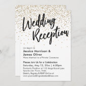 Bruiloftsreceptie, Nep gouden glitterconfetti Kaart (Voorkant / Achterkant)