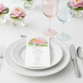 Bruiloftsreceptie Roze Waterlelie & Boomkikker Men Menu