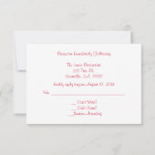 Bruiloftsreceptie RSVP met Pioenrozen Kaart (Achterkant)