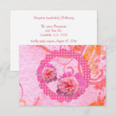 Bruiloftsreceptie RSVP met Pioenrozen Kaart (Voorkant / Achterkant)