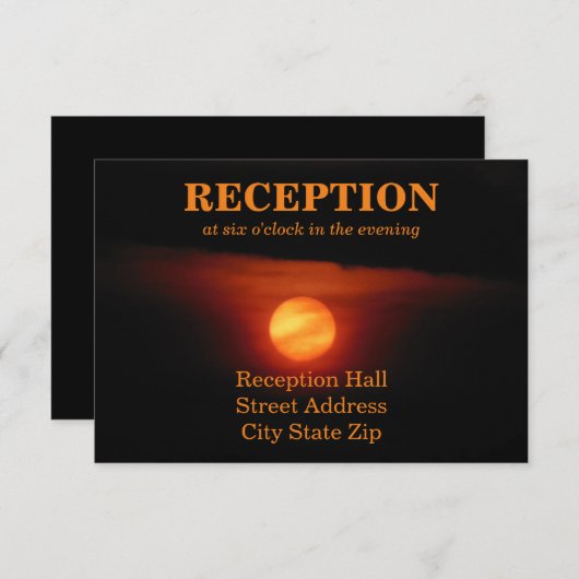 Bruiloftsreceptie Volle Oogstmaan Kaart (Voorkant / Achterkant)