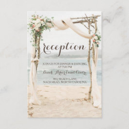 Bruiloftsreceptiekaart Beach Arbor Kaart