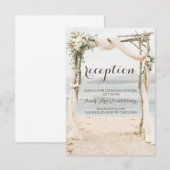 Bruiloftsreceptiekaart Strandprieel Kaart (Voorkant / Achterkant)