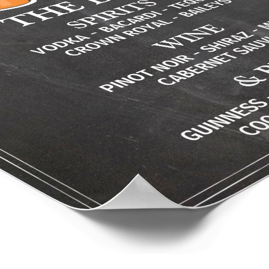 Bruiloftsreceptieposter met 'Cheers Beers Bar'-bor Poster (Hoek)