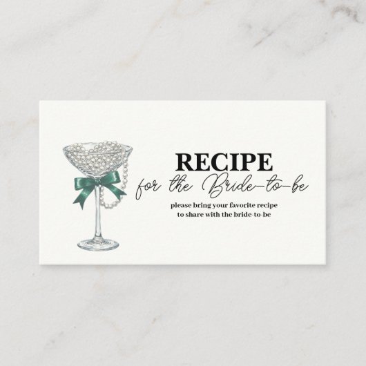 Bruiloftsreceptkaart met parel en lint informatiekaartje (Voorkant)