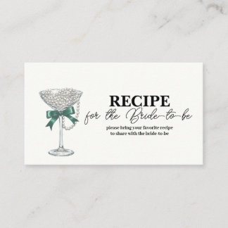 Bruiloftsreceptkaart met parel en lint informatiekaartje