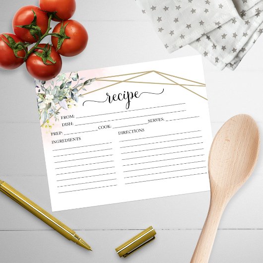 Bruiloftsreceptkaartjes met groene geometrische vo