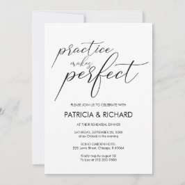 Bruiloftsrepetitie Diner Chic Zwart & Wit Kaart