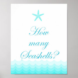 Bruiloftssalon bord met strandthema 8x10" poster