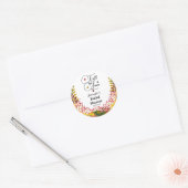 Bruiloftssalon 'Eerlijk Gezegd' Bloemmotief Ronde Sticker (Envelop)