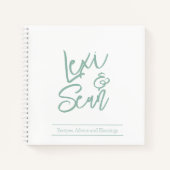 Bruiloftssalon Sage Groene Spiraal Notebook Notitieboek (Voorkant)