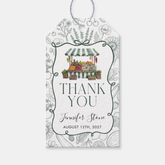 Bruiloftssalon Salie Groen Cadeaulabel (Voorkant)