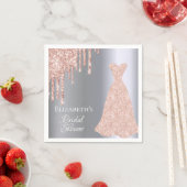 Bruiloftssalon zilver roze goud glinsterende drupp servet (Insitu)