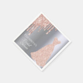 Bruiloftssalon zilver roze goud glinsterende drupp servet (Hoek)