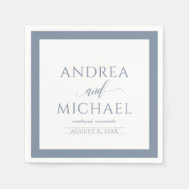 bruiloftsservetten | Luxe kalligrafie (Dusty Blue) Servet