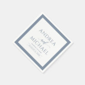 bruiloftsservetten | Luxe kalligrafie (Dusty Blue) Servet (Hoek)