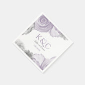 bruiloftsservetten | Waterverf Boeket (Lavendel) Servet (Hoek)