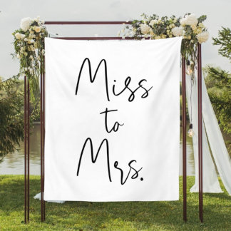Bruiloftsshower Achtergrond Decoratie Miss to Mrs. Wandkleed