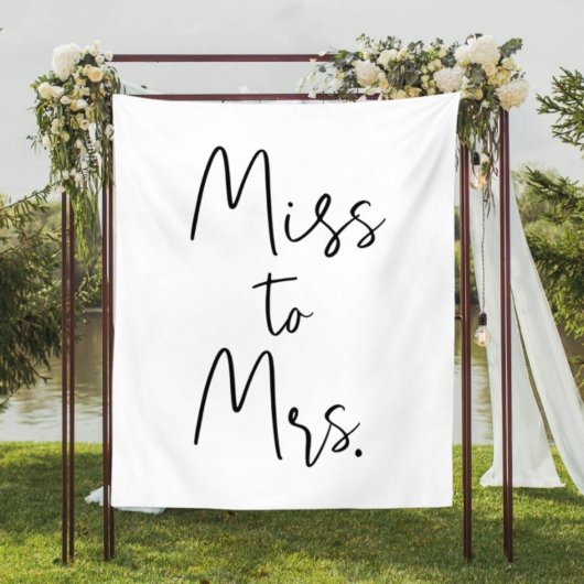 Bruiloftsshower Achtergrond Decoratie Miss to Mrs. Wandkleed
