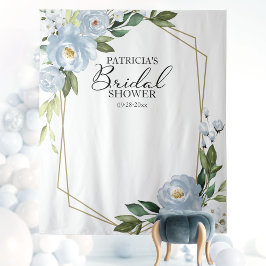 Bruiloftsshower Achtergrond Foto Prop Stof Blauw Wandkleed