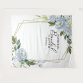 Bruiloftsshower Achtergrond Foto Prop Stof Blauw Wandkleed (Voorkant (horizontaal))