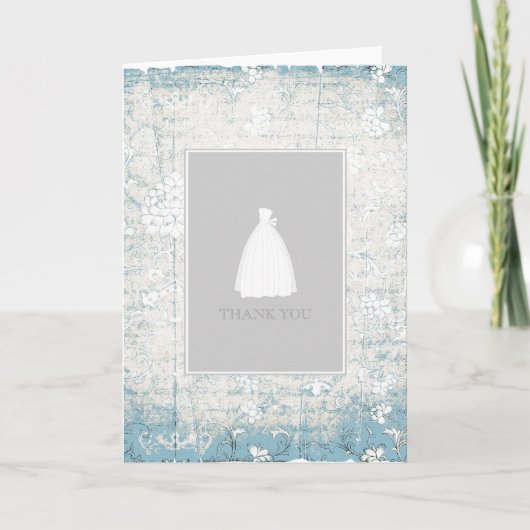 Bruiloftsshower Bedankkaartjes {Blauw} Bedankkaart (Voorkant)