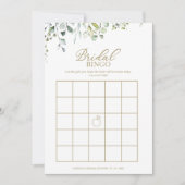 Bruiloftsshower Bingo Spel met Groene Decoratie Kaart (Voorkant)