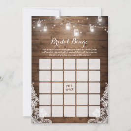 Bruiloftsshower Bingo Spel Rustieke Slingers Kant