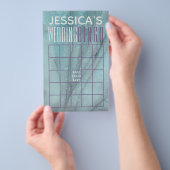 Bruiloftsshower BINGO Turquoise en Lavendel Flyer (Hand)